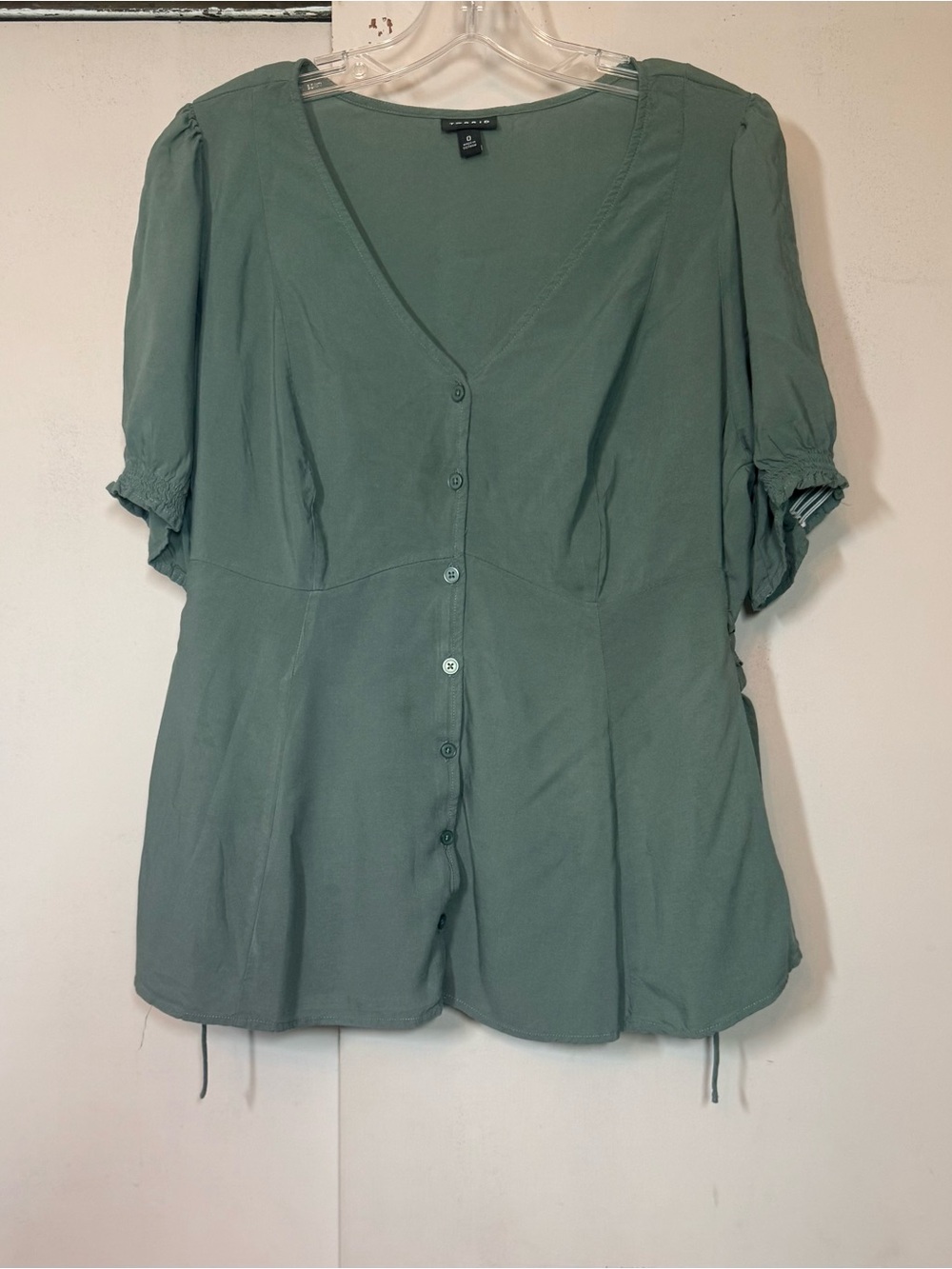 torrid Sage Green Button-Front V-Neck Blouse